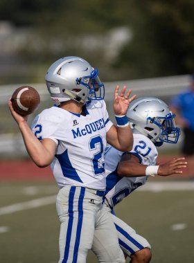 Mcqueen lise vs kurumsal Redding, California ile futbol eylem. 24 Ağustos 2018