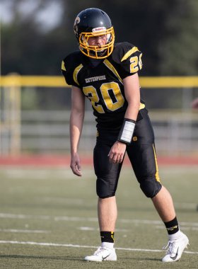 Mcqueen lise vs kurumsal Redding, California ile futbol eylem. 24 Ağustos 2018