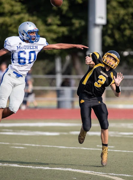 Azione Football Con Mcqueen High School Contro Enterprise Redding California — Foto Stock