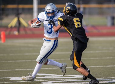 Mcqueen lise vs kurumsal Redding, California ile futbol eylem. 24 Ağustos 2018