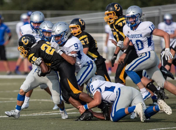 Azione Football Con Mcqueen High School Contro Enterprise Redding California — Foto Stock