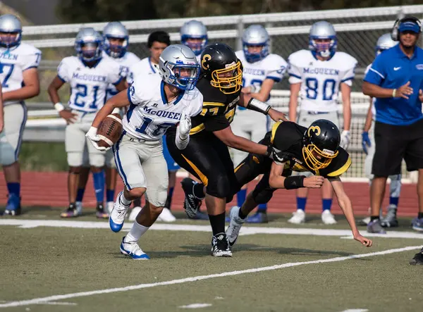 Ação Futebol Com Mcqueen High School Enterprise Redding Califórnia Agosto — Fotografia de Stock