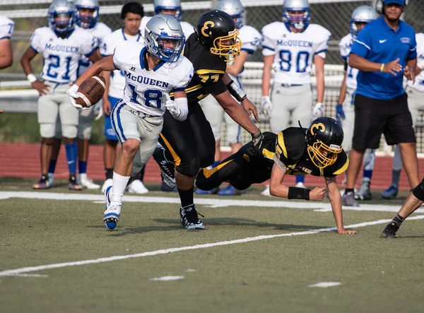 Mcqueen lise vs kurumsal Redding, California ile futbol eylem. 24 Ağustos 2018