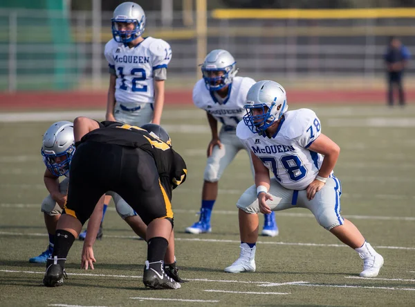 Labdarúgó Fellépés Mcqueen High School Vállalati Redding California 2018 Augusztus — Stock Fotó