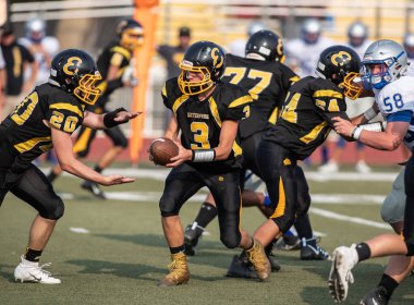 Mcqueen lise vs kurumsal Redding, California ile futbol eylem. 24 Ağustos 2018