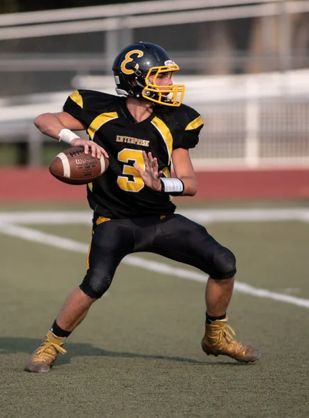 Ação Futebol Com Mcqueen High School Enterprise Redding Califórnia Agosto — Fotografia de Stock