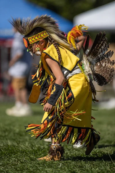 Partecipanti Che Ballano Stile Nativo Americano Allo Stillwater Pow Wow — Foto Stock