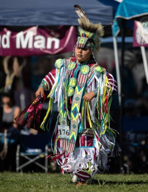 Stillwater Pow Wow Anderson, California, yerli Amerikan tarzı dans katılımcılar.