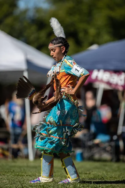 Participants Dansant Façon Amérindienne Stillwater Pow Wow Anderson Californie — Photo