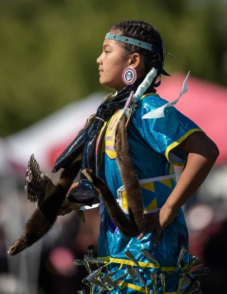 Participants Dancing Native American Style Stillwater Pow Wow Anderson California — Stock Photo, Image