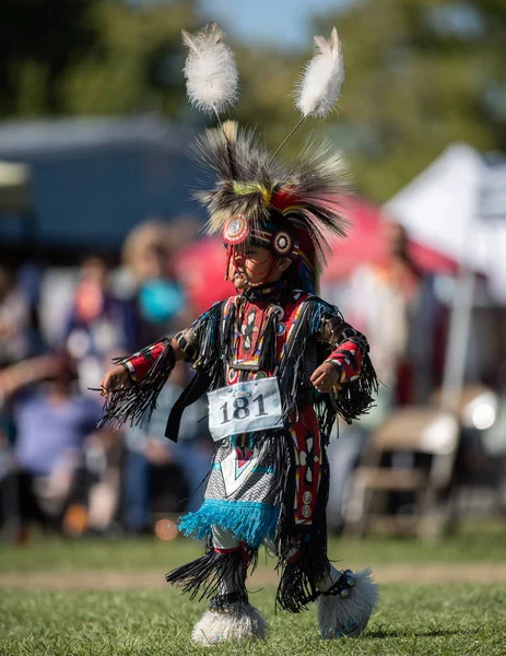 Partecipanti Che Ballano Stile Nativo Americano Allo Stillwater Pow Wow — Foto Stock