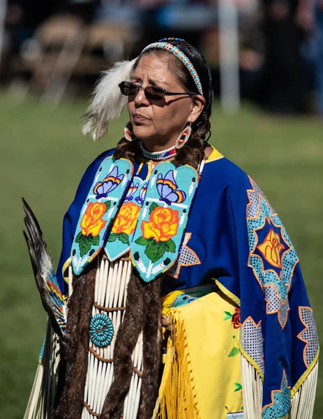 Partecipante Che Balla Stile Nativo Americano Allo Stillwater Pow Wow — Foto Stock