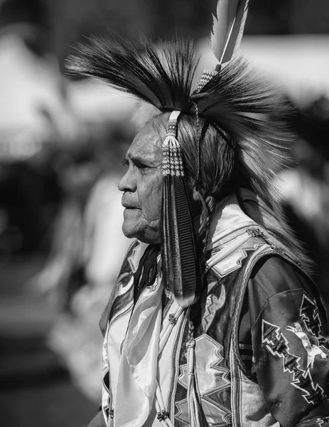 Participant Dancing Native American Style Stillwater Pow Wow Anderson California — Stock Photo, Image