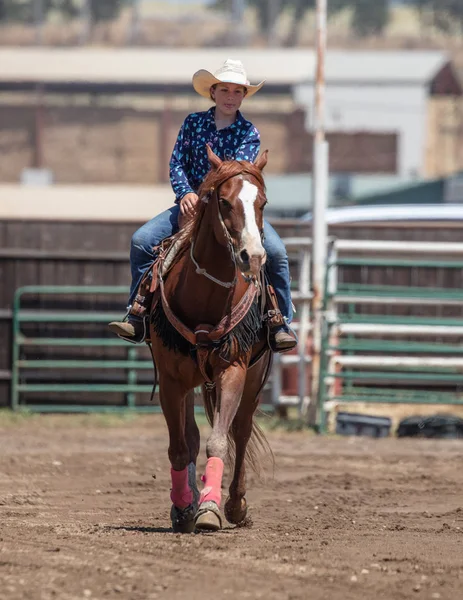 Junior Rodeo Résztvevők Elvégzi Cottonwood Rodeo Észak Kaliforniában Május 2019 — Stock Fotó