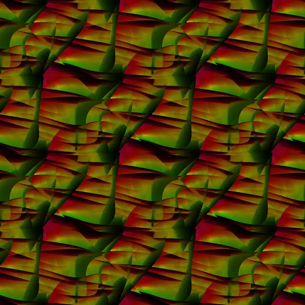 Fondo Geométrico Abstracto Patrón Fantasía Intrincado Regular Verde Naranja Rojo — Foto de Stock