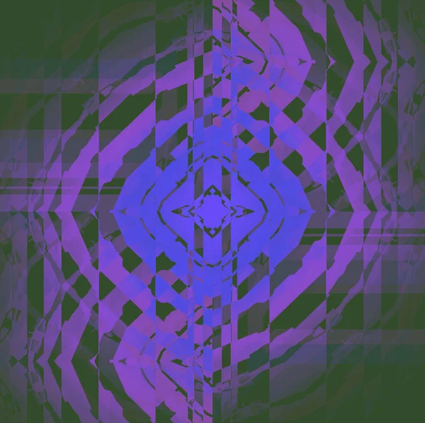 Abstract Geometric Background Multicolored Regular Intricate Pattern Dark Green Purple — Stock Photo, Image
