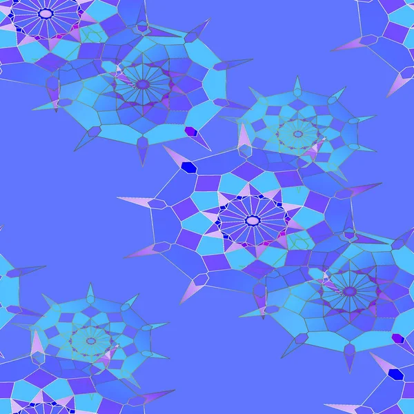 Fond Géométrique Abstrait Multicolore Modèle Régulier Étoile Bleu Turquoise Rose — Photo