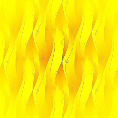 Geometrik arka plan. Sarı ve turuncu normal dalgalı çizgiler ve daireler d dikey gölgelerini algılar ve ortalanmış.