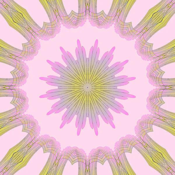 Abstraktní Geometrické Vícebarevné Pozadí Normální Kolo Vegetabilní Ornament Růžový Fialová — Stock fotografie