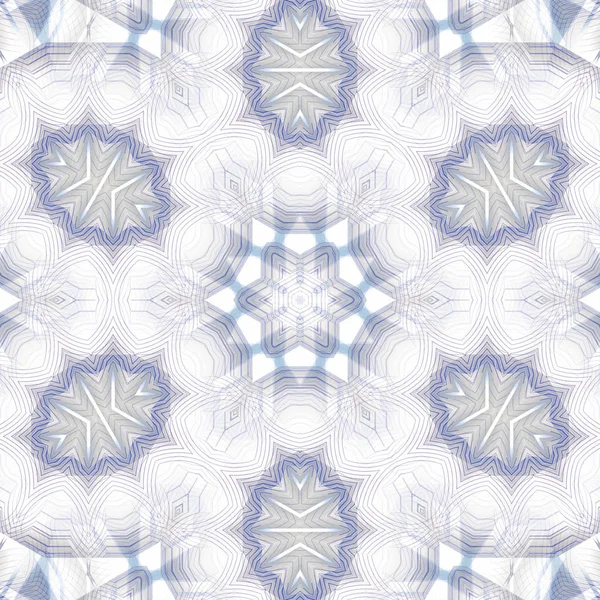 Fundo Geométrico Abstrato Ornamento Estrela Delicada Regular Branco Cinza Azul — Fotografia de Stock