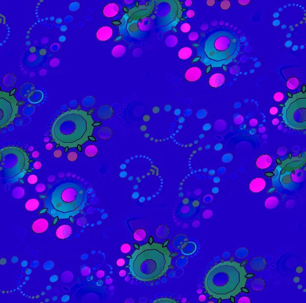Абстрактный Геометрический Фон Разноцветный Бесшовные Замысловатые Круги Фиолетовый Зеленый Фиолетовый — стоковое фото