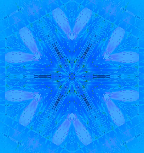 Fondo Geométrico Abstracto Tonos Azules Centrado Adorno Estrella Delicada Regular — Foto de Stock