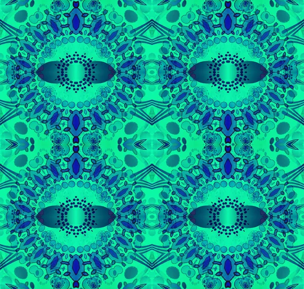 Abstrakte Geometrische Hintergrund Bunt Regelmäßige Runde Und Ovale Ornamente Mintgrün — Stockfoto