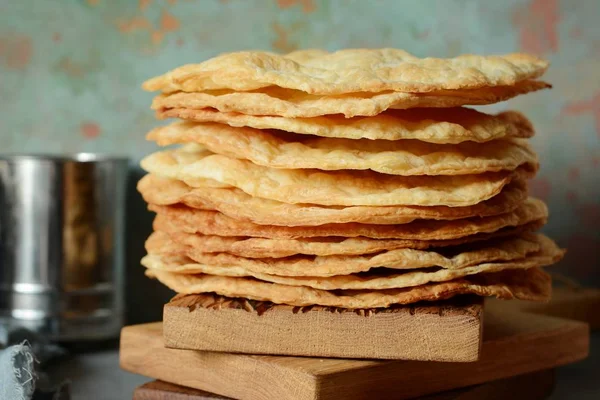 Kue Puff Segar Untuk Pastri Napoleon Cake Puff Untuk Hidangan — Stok Foto