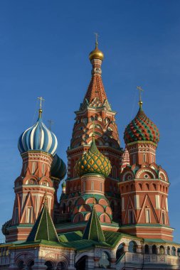 Moscow, Rusya Federasyonu - 16 Ekim, 2018: Vasili mübarek katedral Red Square, Moskova, Rusya.