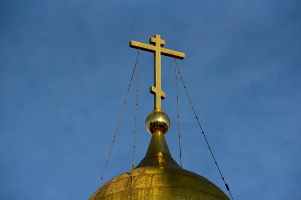 Moscow Russia October 2018 Cross Dome Kazan Cathedral Moscow Russia — Stock Photo, Image