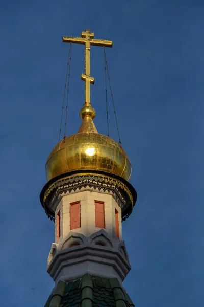 Mosca Russia Ottobre 2018 Croce Sulla Cupola Della Cattedrale Kazan — Foto Stock