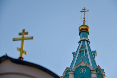 Moskova, Rusya - 17 Ekim, 2018: Doğuş Kilisesi Kutsal Meryem Ana Krylatskie Hills Moskova, Rusya.