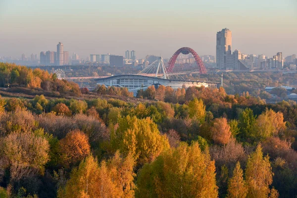 Vista Panorámica Distrito Khoroshevo Mnevniki Amanecer — Foto de Stock