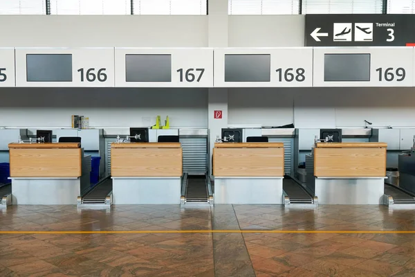 Check Counters Area International Airport Vienna Austria Lineup Check Counters — Stock Photo, Image