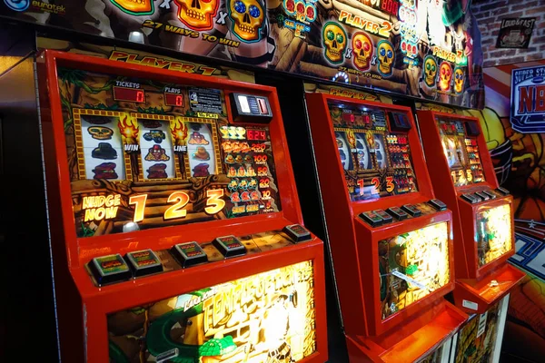 Brighton Inghilterra Ottobre 2018 Classiche Slot Machine Vintage Brighton All — Foto Stock