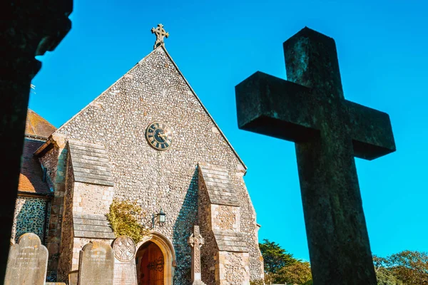 Église Margaret Cimetière Croix Dans Village Rottingdean East Sussex Angleterre — Photo