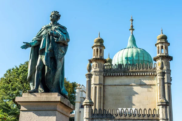 Brighton England Oktober 2018 Staty Scenen Kung Georg Framför Ingången — Stockfoto