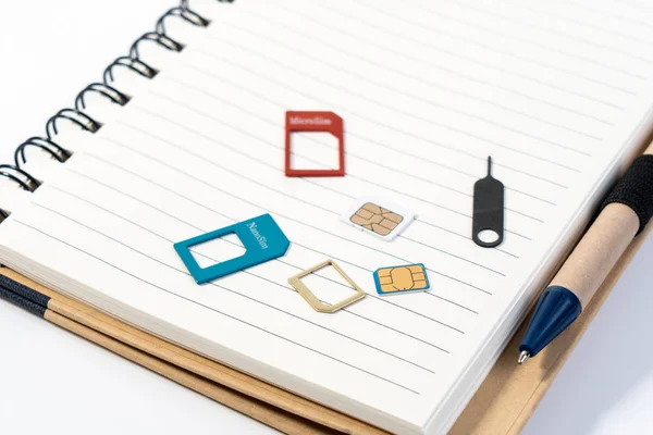 Micro Sim Nano Sim Preparan Para Instalar Configurar Teléfono Inteligente — Foto de Stock