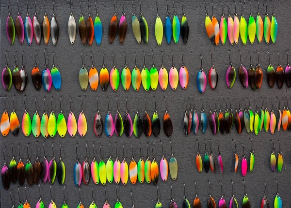 Surtido Metal Coloridos Anzuelos Pesca Peces Imitación — Foto de Stock