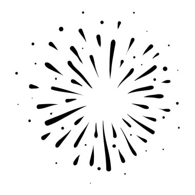 Yıldız patlaması, güneş patlaması elementi. Vektör illüstrasyonu