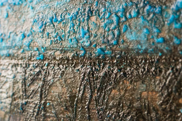 Patina Und Kristalle Aus Blauem Vitriol Auf Kupferplatten Anoden Galvanischer — Stockfoto
