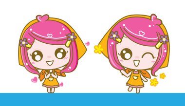 Satıcı kız karakter, vektör çizim