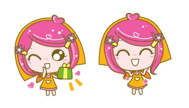 Satıcı kız karakter, vektör çizim