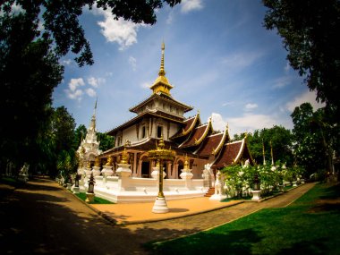 Wat Pa Dara Pirom Lanna mimarisi, Chiang Mai Tayland.