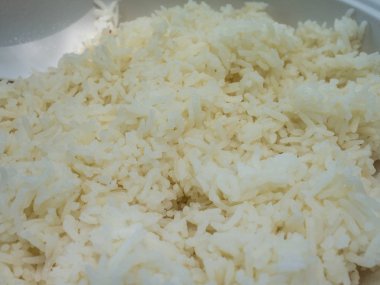 pirinç, pirinç pişmiş yakın görüntü kadar Wite Buhar