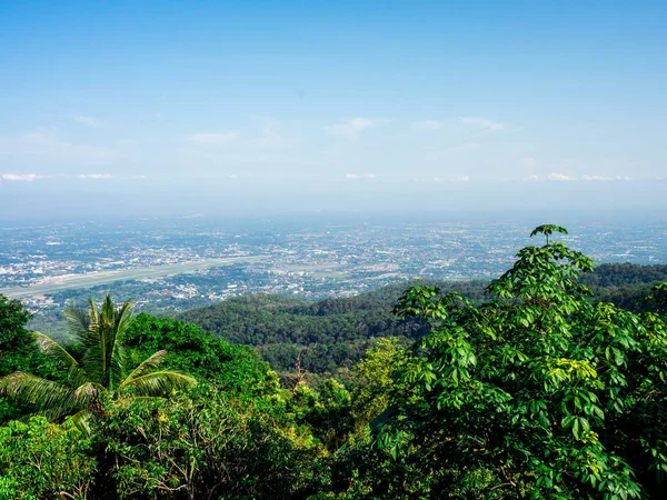 Pohled Wat Phrathat Doi Suthep Chrám Chiang Mai Thajsko Květen — Stock fotografie