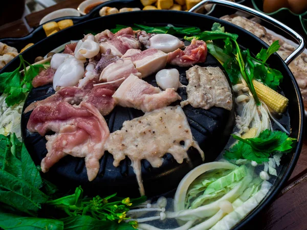 Memasak Barbekyu Gaya Thailand Disebut Moo Kra — Stok Foto