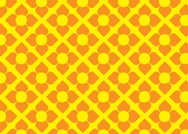 Çizgi Tay sanat deseni, lotus çiçek deseni, vektör çizim şekli