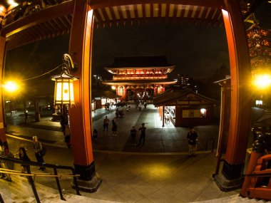 Sensoji Tapınağı veya Asakusa Templetokyo, Japonya gece zaman. Eylül 22, 2018.