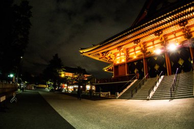 Sensoji Tapınağı veya Asakusa Templetokyo, Japonya gece zaman. Eylül 22, 2018.